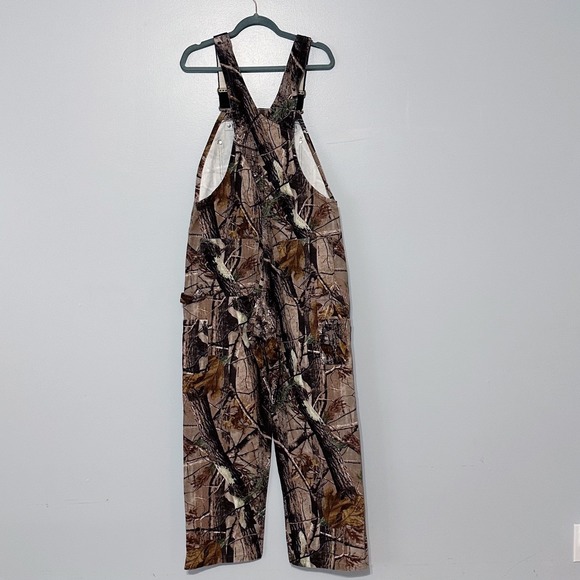 Carhartt Realtree Bibs R50 Cap Sz 36x32 Vintage Camo Double Knee Bib Overalls - Picture 8 of 9